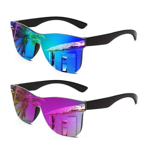 Gafas de Sol FEISEDY B4114 con Lente Espejado Trendy UV400 para Mujer y Hombre