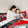thumbnail image 6 of Feelyou Video Games Console Bedding Comforter Set, Red Cartoon Gamepad Twin Comforter Sets, Game Controller Reversible Bedding Set, Ultra Soft Bedroom Decor, 2 Pieces, 6 of 9