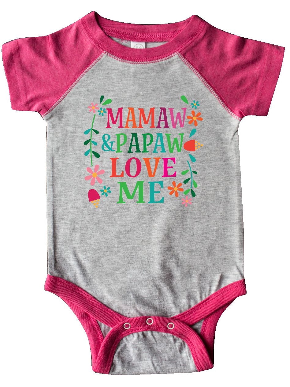 inktastic Mamaw and Papaw Love Me Long Sleeve Creeper