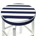 thumbnail image 3 of Daiia Navy Blue And White Stripes Stool Covers Round,Round Bar Stool Covers Waterproof Bar Chair Covers Washable Stool Cushion Slipcover for 12-14 Inch Chair-13 inch, 3 of 7