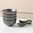 thumbnail image 5 of Stone Lain Valencia 8-Piece Service Bowl and Spoon Set Porcelain, Metallic Grey, 5 of 6