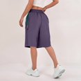 thumbnail image 6 of 2025 Cargo Shorts Women Bermuda Shorts Summer Quick Dry High Waisted Long Shorts Drawstring Knee Length Plus Size Ladies Petite Hiking Shorts with Pockets 7 Inch Inseam, 6 of 8