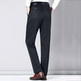 thumbnail image 4 of YUELONGHU Adult Men Casual Pants Mens Black Cargo Pants Slim Fit Mens Casual Long Pants Non Ironing Dress Pants Plus Thickened Suit Pants, 4 of 5