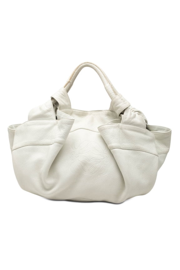 Pre-Owned Loewe Anagram Nappa Aire Handbag, White Leather, Women's LOEWE