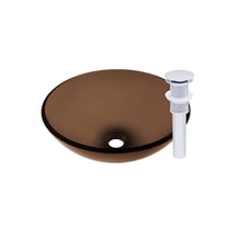 Novatto TY Glass Vessel Bathroom Sink Set, Chrome