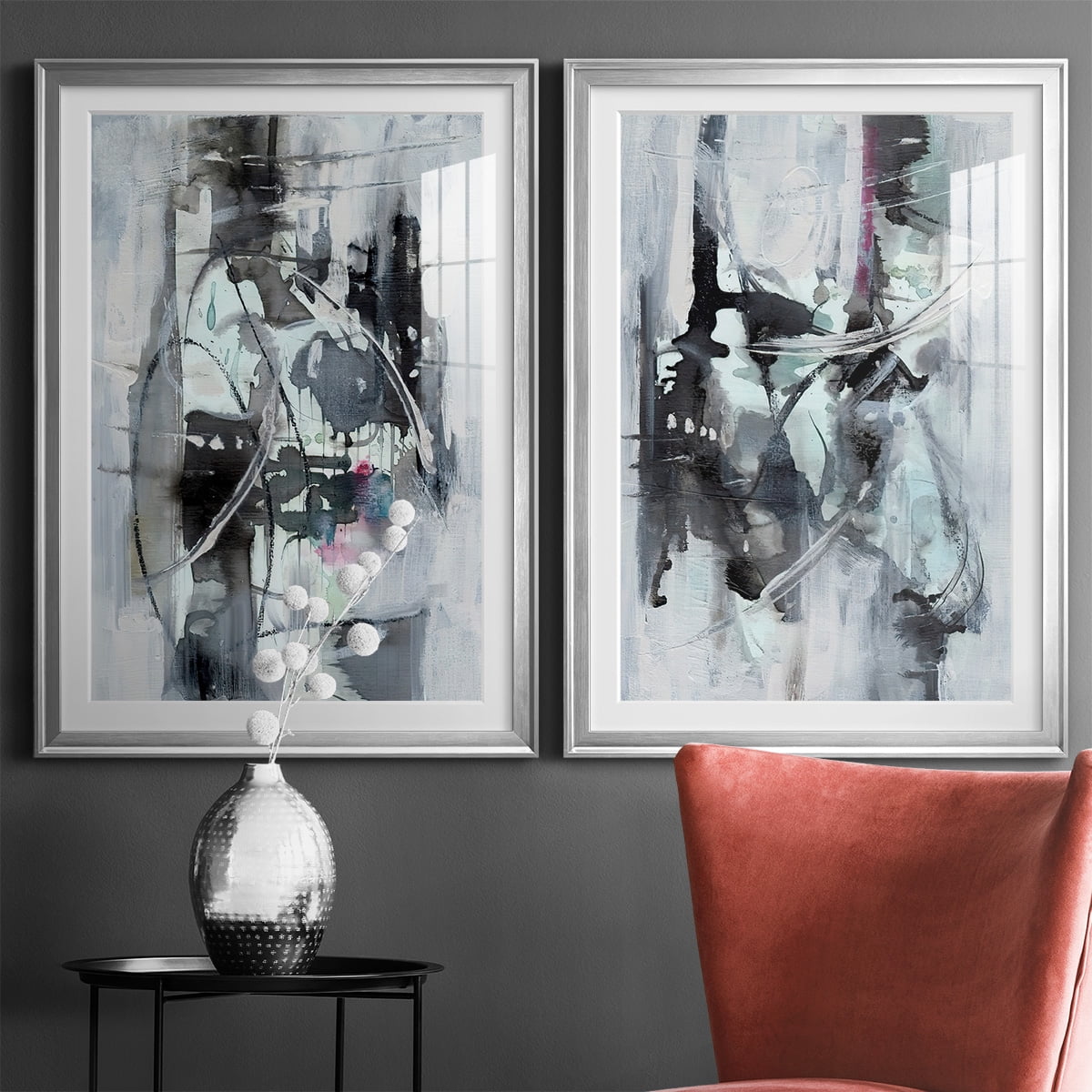 Wexford Home Indian Lore I Premium Framed Print, 30.5" x 42.5" - Ready to Hang, Silver (Set of 2)