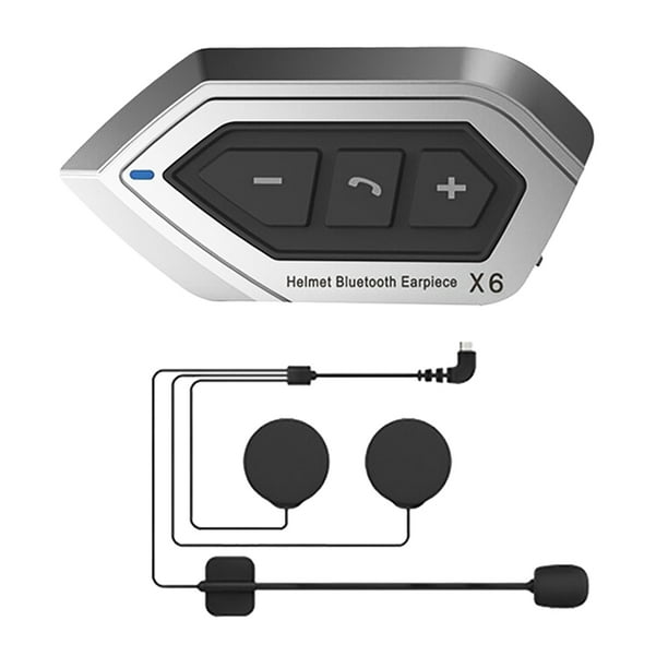 Auriculares universales Sonducket Bluetooth para casco Manos libres Impermeables Recargables Micrófono de tubo duro plateado