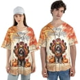 thumbnail image 4 of Happy Thanksgiving Wirehaired Pointing Griffon Turkey Costume Pumpkins Autumn Leaves All Over Print 3D Baseball Shirt Dog Lover Softball Sport - 13014, 4 of 6