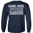 thumbnail image 2 of Fair Game Custom Fire Rescue Long Sleeve Shirt Personalized Firefighter Graphic Tee-Navy-Small, 2 of 4