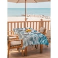 thumbnail image 3 of Rectangle Outdoor Tablecloth With Umbrella Hole And Zipper– Blue Coastal Ocean Waterproof Patio Table Cover for Party, Picnic, Backyard, 52"x70" , Sea Water Wave, 3 of 8