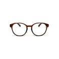 thumbnail image 2 of Round Thin Keyhole Horn Rim Plastic Reading Glasses Brown +1.5, 2 of 4