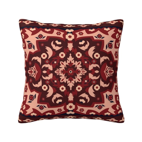 Persian Carpet Indian Arabesque Abstract Throw Pillow Covers 18x18 Inch Decorative Case Cushion Pillowcase for Couch Sofa Bed Bedroom Living Room