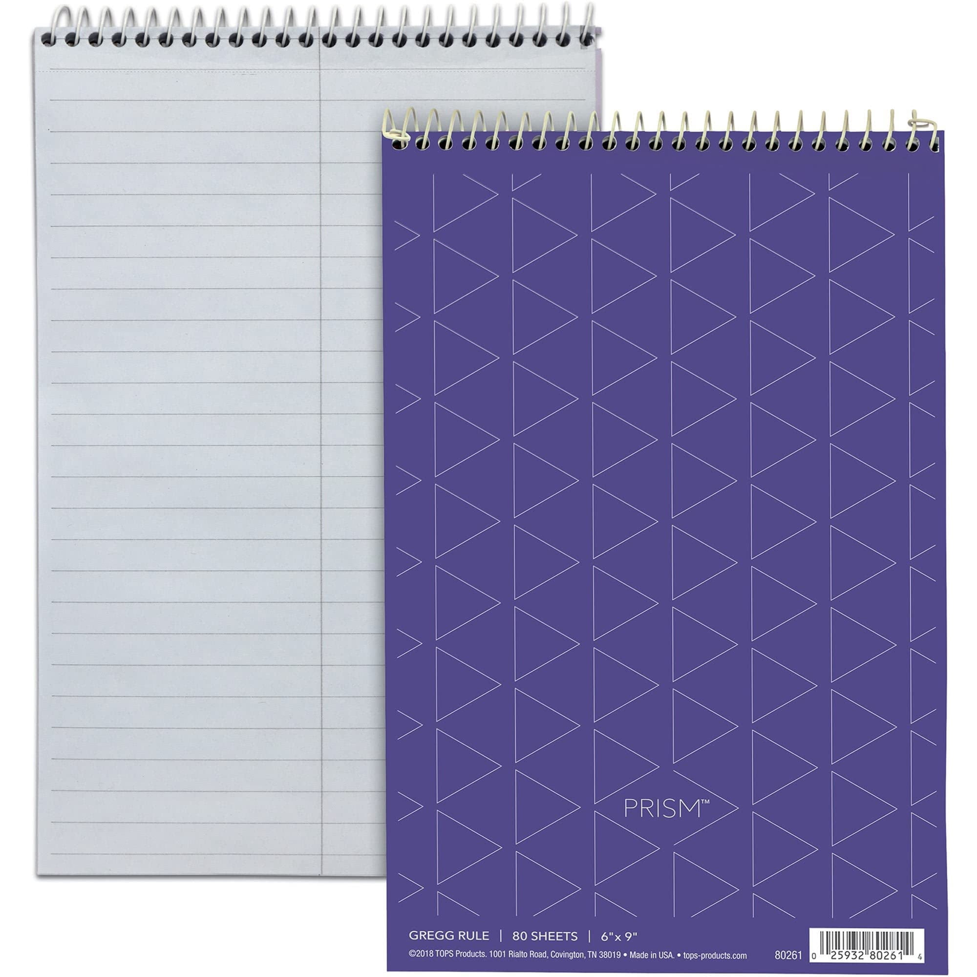 TOPS Spiral Steno Notebook, Gregg Rule, 6" x 9", 80 Sheets, 4 Pads per Pack