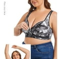 thumbnail image 4 of OSFVNOXV Sport Bras for Women Push Up Bra Plus Size Floral Print Bra Front Closure Soft Stretch Adjustable Everyday Bra First Mothers Day Gift for New Mom ,36D-52G, 4 of 7