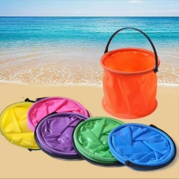 2PCS Collapsible Plastic Bucket,Beach Retractable Bucket, Paint Brush Washing Bucket,Handheld Folding Buckets, Outdoor Sketching and Art Painting Folding Pail