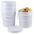 thumbnail image 2 of Wekioger 6.6 Gallon Round Plastic Bucket with Sealed Lid, White Bucket Pail Food Grade, 4-Pack, 2 of 7