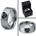 thumbnail image 4 of Tungsten Heart Beat HeartBeat Emoji Line CPR EMT Band Ring 8mm Men Women Comfort Fit Gray Flat Cut Brushed Polished, 4 of 4