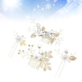 thumbnail image 4 of Southwit 4Pcs Wedding Hair Clip Comb Handmade Bridal Hair Clip Pearl Floral Leaf Hair Accessories for Women Wedding (White), 4 of 5