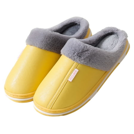 

Slippers for Women Men S Women S Indoor Home Shoes Warm Shoes Soft-Soled Cotton Slippers Womens Slippers Pu Yellow 40-41