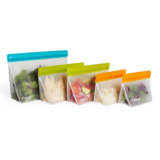 Kit de bolsas reutilizables Pack n Go con cierre (re) zip de 5 piezas, multicolor
