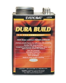 Fibre glass Evercoat 102274 Fast Drying Dura Build Acrylic Primer, 1 gal Round Can, Gray, 1200 sq-ft/gal Coverage