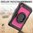 thumbnail image 6 of iPad 6th Generation Case with Built in Screen Protector, iPad 5th Gen Case, iPad Air 2 Case, Kids Shockproof Child Proof Cover with Rotating Stand Handle Grip for iPad 9.7" 2018/2017,Black + Rose, 6 of 6