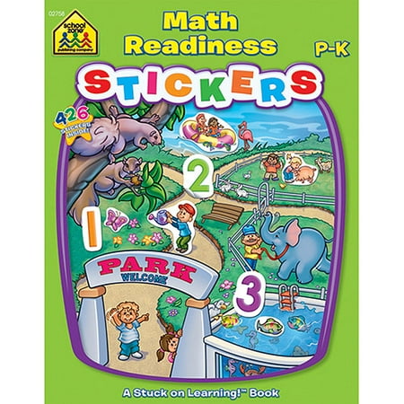 School Zone Sticker Workbook, Math Readiness, Grades P-K