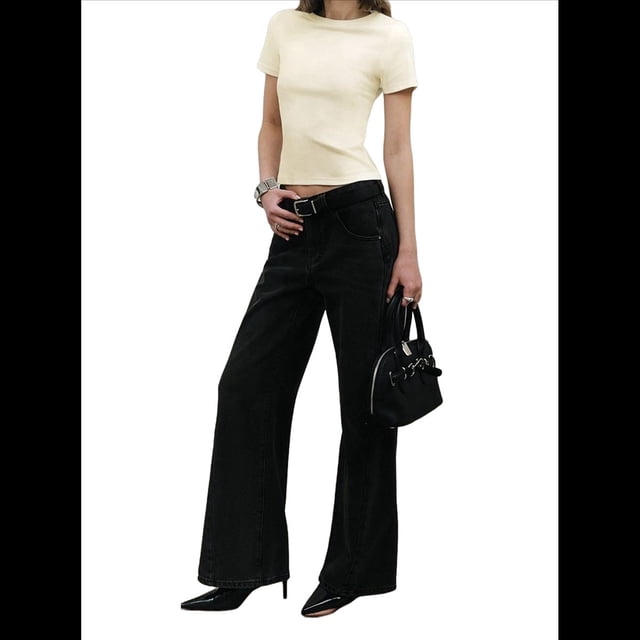 Camisetas de Algodón para Mujer, Cuello Redondo, Corta, Básicas, Informales, de Verano, Color Albaricoque, Talla XL