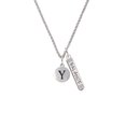 thumbnail image 2 of Delight Jewelry Silvertone Capital Letter - Y - Pebble Disc - Silvertone Balance Bar Charm Necklace, 23", 2 of 4