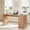 Natual, variant on 61 Inch Farmhouse Executive Desk with Charging Station, 3 AC Outlets, 2 USB Ports, 2 Drawers, Storage Cabinet and Adjustable Shelf,White+Black
