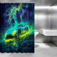 thumbnail image 2 of Erosebridal Sports Car Shower Curtain 72Wx84L, Neon Speed Bathroom Shower Curtain, Green Yellow, 2 of 5