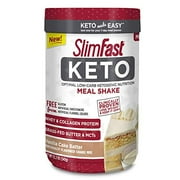 Angle View: SlimFast Keto Meal Replacement Shake Powder, Vanilla Cake Batter