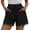 Black women casual elastic waist shorts with pockets a1, variant on Cagogo Women Casual Elastic Waist Shorts with Pockets Loose Fit Summer Beach Work Lounge Cotton Short Pants Flowy Travel Clothes, White 2XL