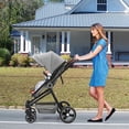 thumbnail image 2 of GAOMON 2 in1 Baby Stroller, High Landscape Infant Stroller, Reversible Bassinet Pram Stroller, Pushchair Adjustable Backrest, Foldable Aluminum Alloy Anti-Shock Stroller for Newborn (Light Gray), 2 of 5