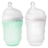 Olababy Gentle Bottle Silicone Feeding Bottle 8 Ounce, 2 Pack - Mint/Translucent