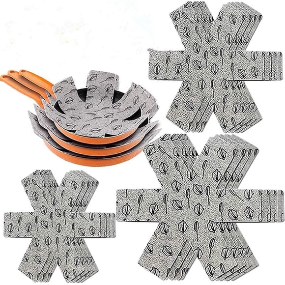Protecteurs de Casseroles Ou Poêles, Séparateurs de Casseroles et Poêles, Ensemble de Protecteurs de Cuisine, Protecteur de Poêle Plus Grand et Plus Épais, 9 Pcs 3 Tailles Différentes Séparent et Protègent les Surfaces de Vos Ustensiles de Cuisine pour la Maison