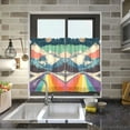 thumbnail image 4 of Yayeee Kitchen Curtains Light Filtering 27"x36" Rod Pocket Short Cafe Window Panel, Colorful Road at Night, 4 of 7