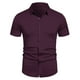 thumbnail image 2 of pstuiky camisetas para hombre, Camisa informal de negocios de color liso con solapa y botones de manga corta para hombre camisas casuales para hombre xl, 2 of 6