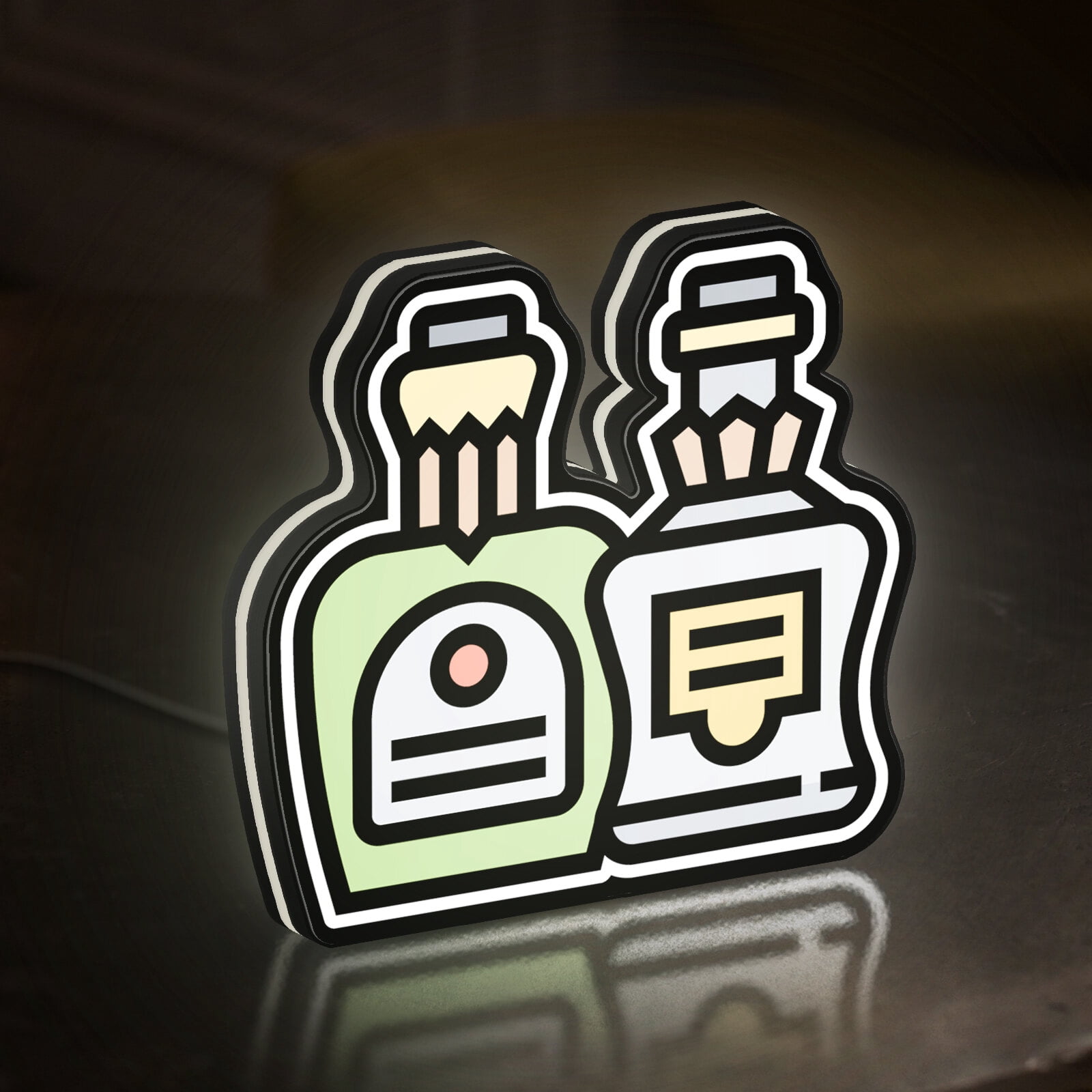 Alcohol Bottle 3D Novelty Light Box for Bar and Beverage Decor, Whiskey Brandy Night Light for Beer Lovers and Restaurants (Height 8 inch, 20cm)