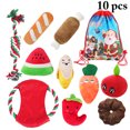 thumbnail image 2 of 10PCS Christmas Dog Toy Creative Food Dog Toy Dog Chew Toy with Drawstring Bag, 2 of 10