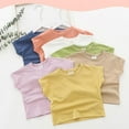 thumbnail image 5 of Summer Girls Casual All-match Korean Solid Color Short-sleeved Top, 5 of 5