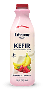 Lifeway Low Fat Milk Kefir, Strawberry Banana, 32 fl oz Bottle