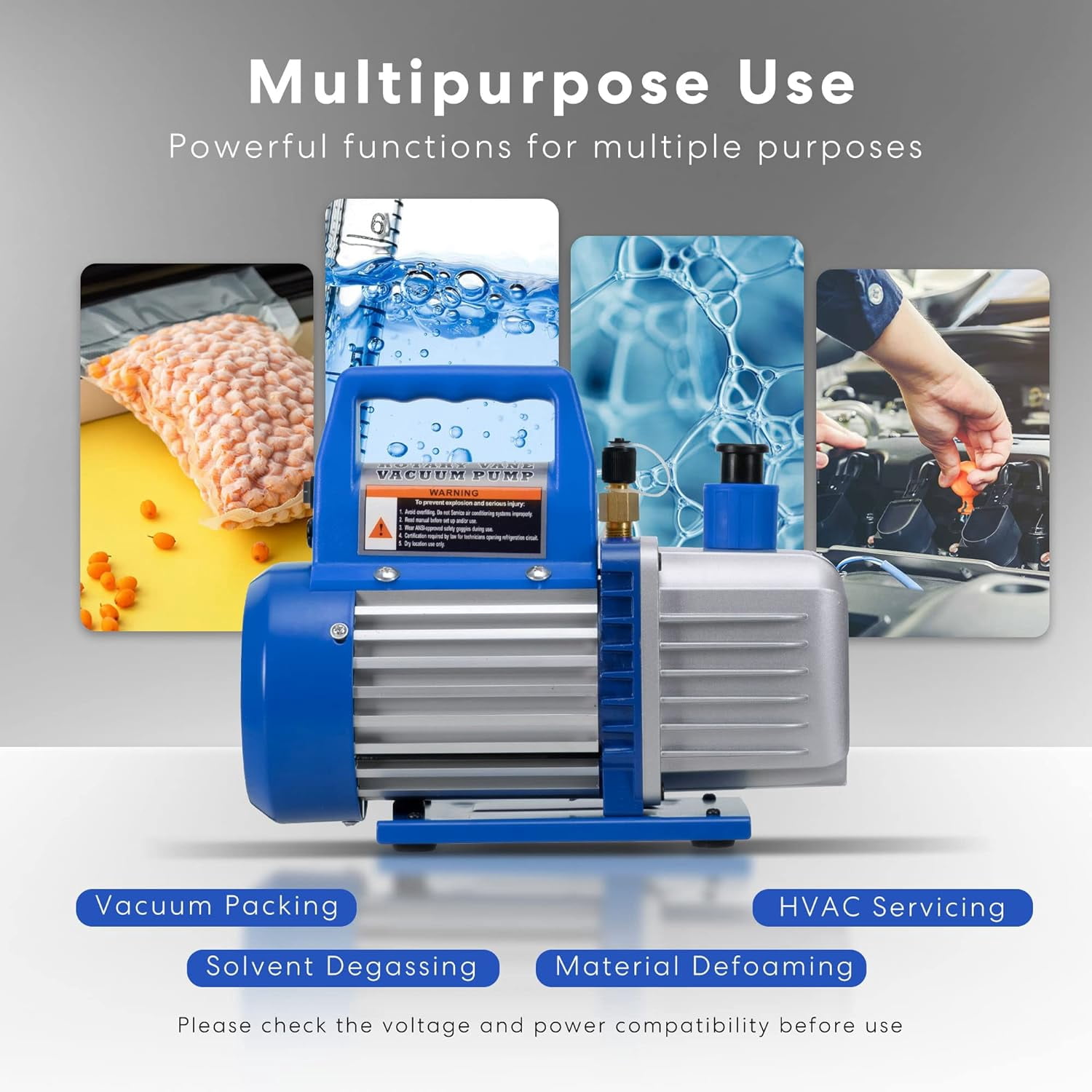 SPECSTAR 110V 1/3 HP 4.5 CFM Single Stage Rotary Vane Air Vacuum Pump with Oil Bottle