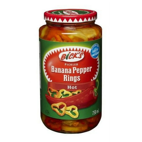 Bicks Jar of Hot Pepper Rings, 750ml/25.4oz