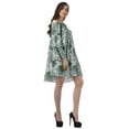 thumbnail image 2 of Moomaya Robe d'Été Dénudée pour Femmes, Bleu Sarcelle Poussiéreux, Robe de Plage en Coton avec Manches Cloche - TP, 2 of 5