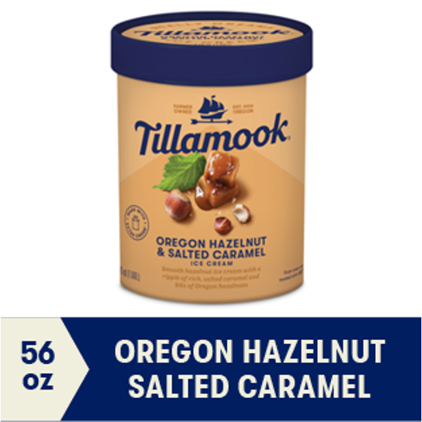 Tillamook Hazelnut Ice Cream, 56 oz, 1.75 qt
