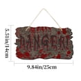 thumbnail image 2 of TOPRenddon Halloween Bloody Welcome Sign for Front Door Hanging Horror Decor Wood Door Hanger Sign with Handprint Pattern Farmhouse Trick or Treat Window Office Decoration (Danger), 2 of 3