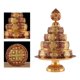 thumbnail image 4 of Tíbet Budista Tibetano Pan, Ocho Adornos Auspiciosos, Decoración, Bandeja de Símbolos Tallados Estatuilla Suministros de para Cocina Sala Dorado Baoblaze Budista Manza Pan, 4 of 8
