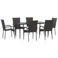 thumbnail image 5 of Bowery Hill Contemporary Powder-Coated Garden Dining Set in Brown, 5 of 15