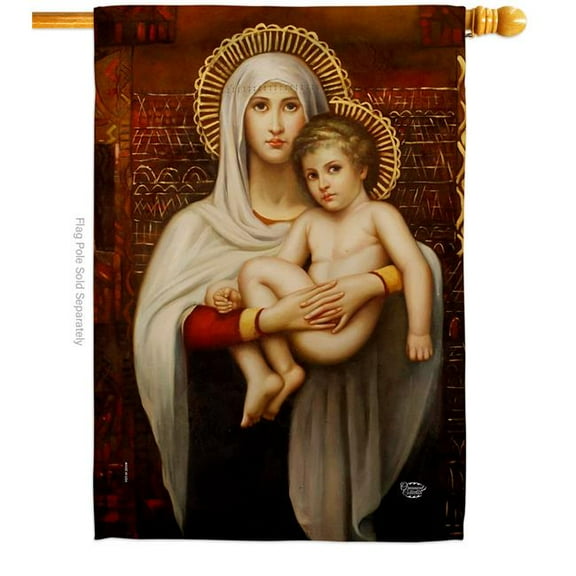 Ornament Collection H190084-BO Renaissance Madonna & Child Religious Faith 28 x 40 in. Double-Sided Decorative Vertical House Flags for Decoration Banner Garden Yard Gift